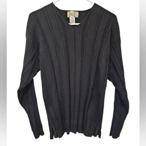 City Street Vintage 90's Black Knit Ribbed Women's Top Size XL